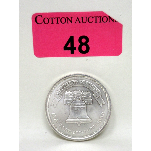 1 Oz .999+ Silver A-Mark Liberty Bell Round 