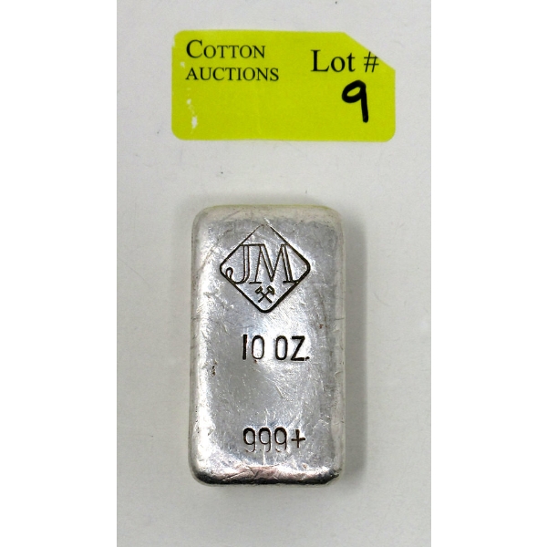 10 Oz .999+ Silver Johnson Matthey Bar 