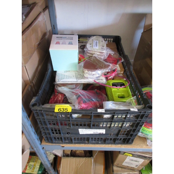 Crate of New Dog Leashes, Mouse Sander Pads & More