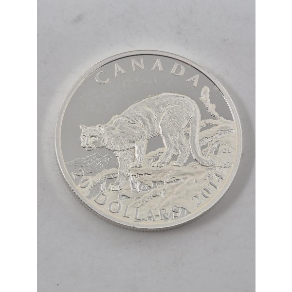 1 Oz .9999 Silver 2014 Canada Cougar Coin