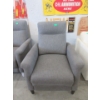 Image 1 : Grey Fabric Upholstered Push Back Recliner