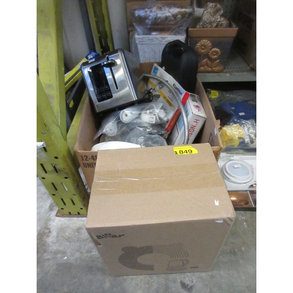Box of Customer Return Goods & 1 New Kettle