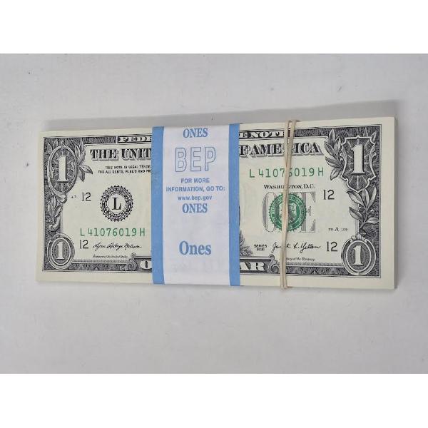 100 x $1 USD Uncirculated Federal Reserve Bundle 