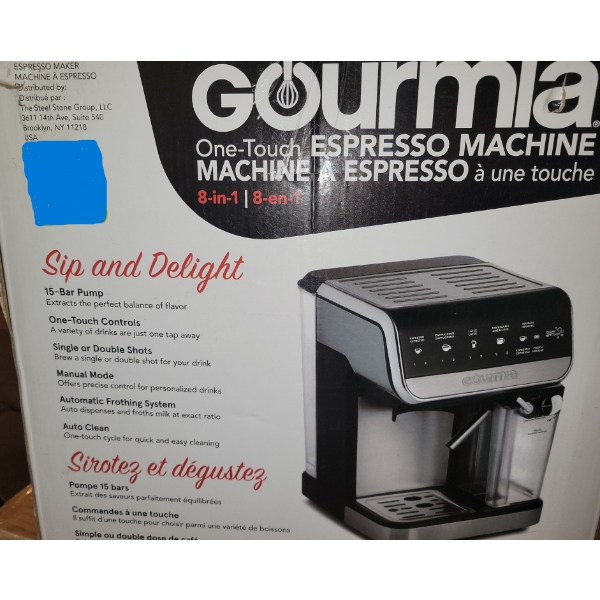 Gourmia 1-Touch Espresso Machine - Customer Return 
