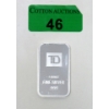Image 1 : 1 Oz .999 Silver TD Bank Investor Bar 