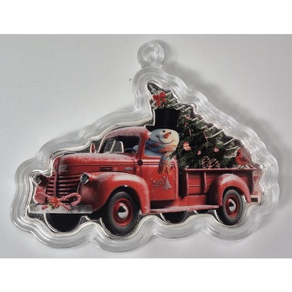 1 Oz .9999 Silver Holiday Snowman & Little Red Truck Coin 