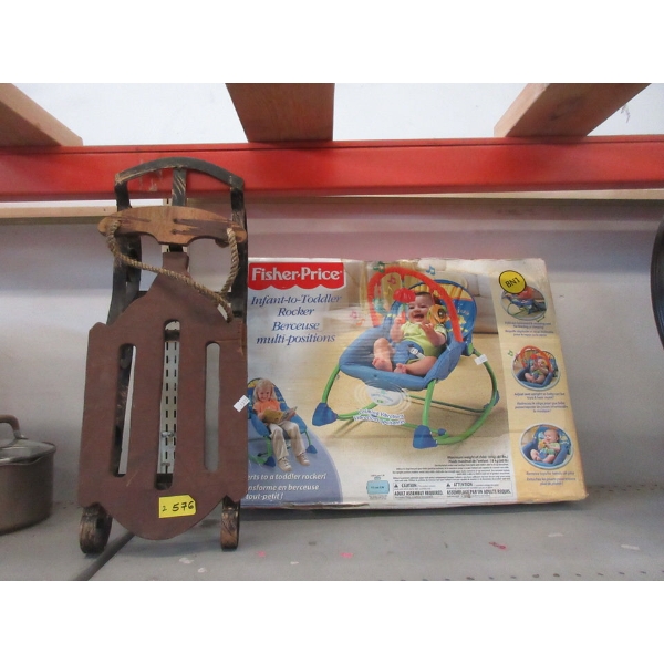 Fisher-Price Infant Rocker & Vintage Toddler Sled