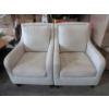 Image 1 : 2 Fabric Upholstered Arm Chairs - Oat Colour