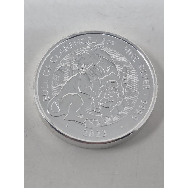 2 Oz .9999 Silver 2023 Bull of Clarence Coin 