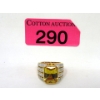 Image 1 : New Sterling Silver Yellow CZ Dinner Ring - Size 7