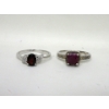 Image 2 : Garnet & Diamond Sweetheart Ring & Ruby & Diamond Ring