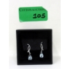 Image 2 : New Blue Topaz & Diamond Dangle Earrings 