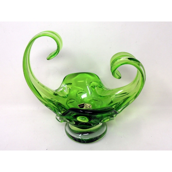Mid-Century Green  EDAG  Art Glass Centerpiece