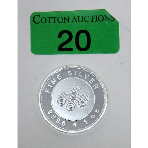 1 Oz .999 Silver PAMP Suisse Buffalo Round 