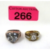 Image 1 : Two .925 Silver Crystal Gemstone Dinner Rings - P