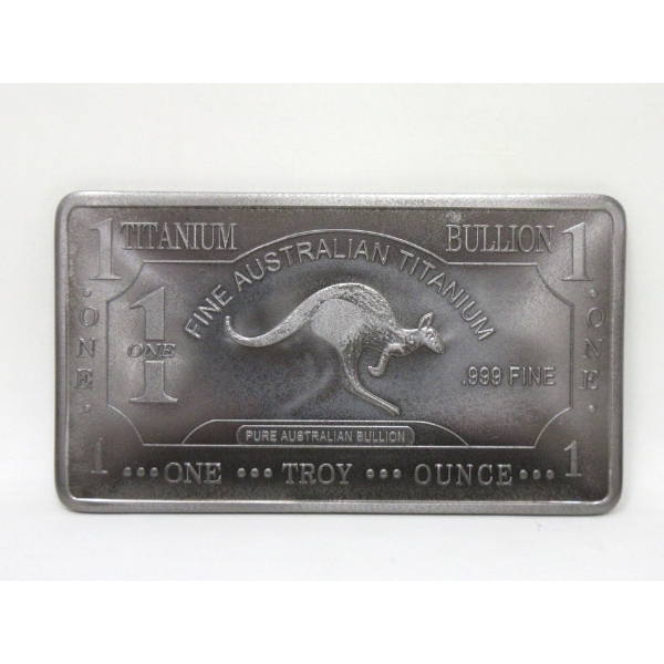 2 x 1 Oz .999 Fine Titanium Kangaroo Motif Bars 
