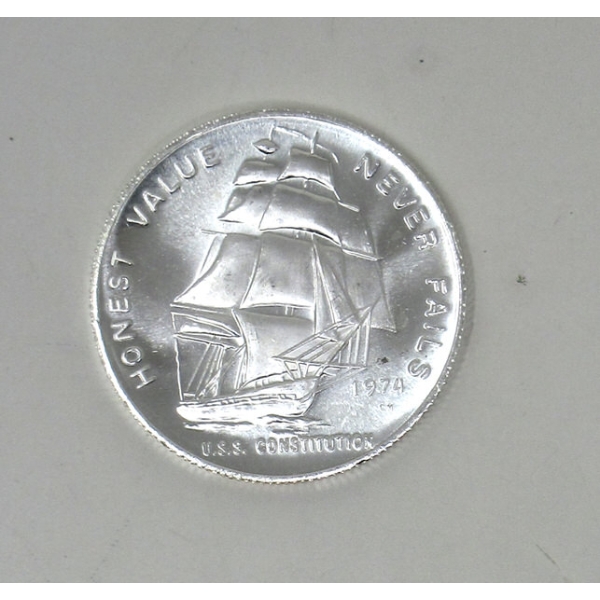 1 Oz .999 Silver 1974 USS Constitution Round 