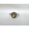 Image 2 : Citrine & Diamond Ring set in Sterling Silver 