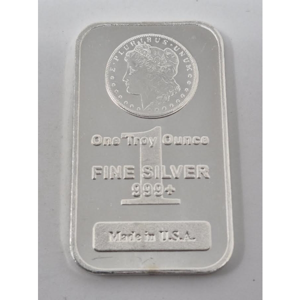 1 Oz .999+ Silver Morgan Head USA Bar