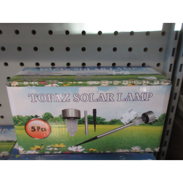 3 New 5 Piece Topaz Mini Solar Lamps