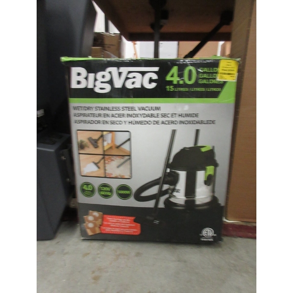 BigVac 4 Gallon Stainless Steel Wet/Dry Vac