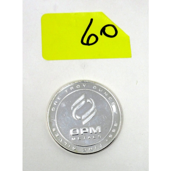 1 Oz .999+ Silver OPM Round 