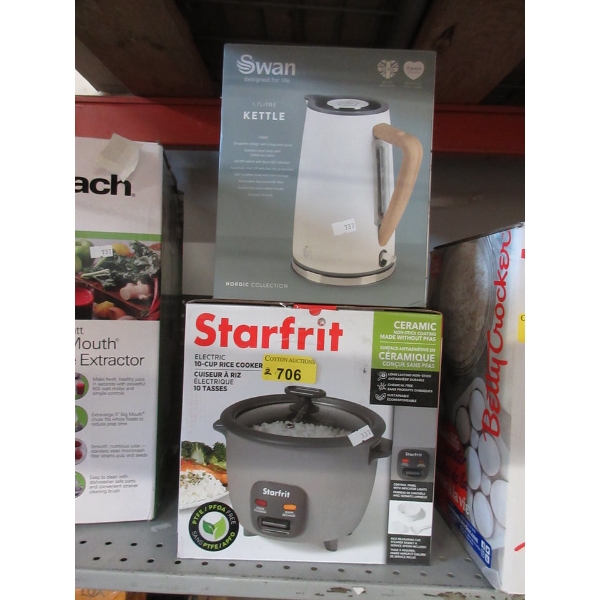Swan Kettle & Star-frit 10 Cup Rice Cooker