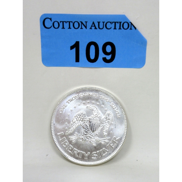 1 Oz .999 Silver Liberty/Bell A-Mark Round 