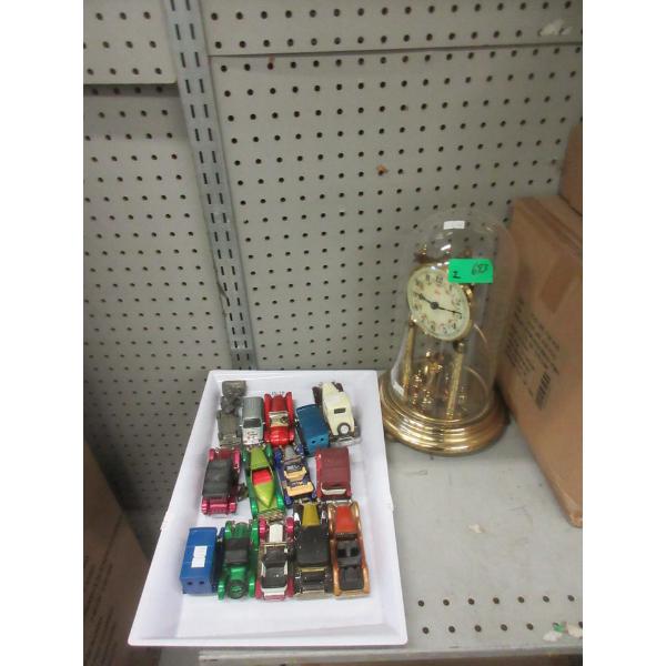 Xoma Anniversary Clock & 14 Matchbox & Other Cars