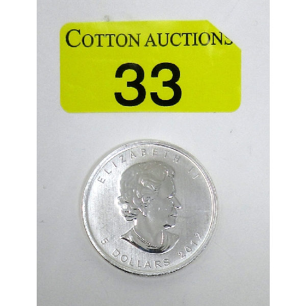 1 Oz .9999 Silver 2012 Maple Leaf Coin 