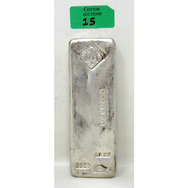50 Oz .999+ Silver Johnson Matthey Bar