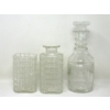 Image 1 : 2 Antique Crystal Decanters with 1 Matching Vase