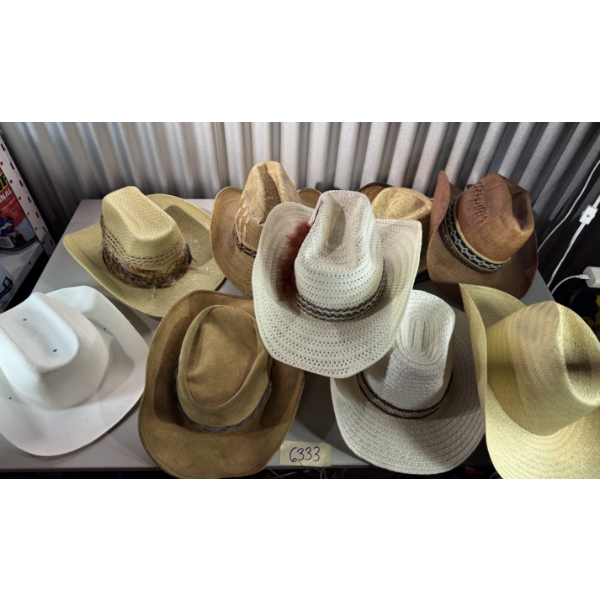 8 Cowboy Brim Hats and Shape Holder