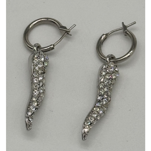 Dolce and Gabbana D&G Silver Italian Horn Earrings