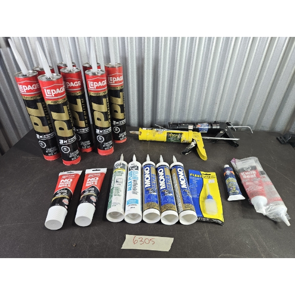 2 Caulking Guns + Various Caulking Bundle 