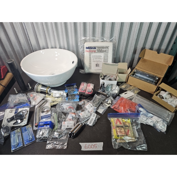 White Ceramic Bathroom Sink, Hardware & Home Items