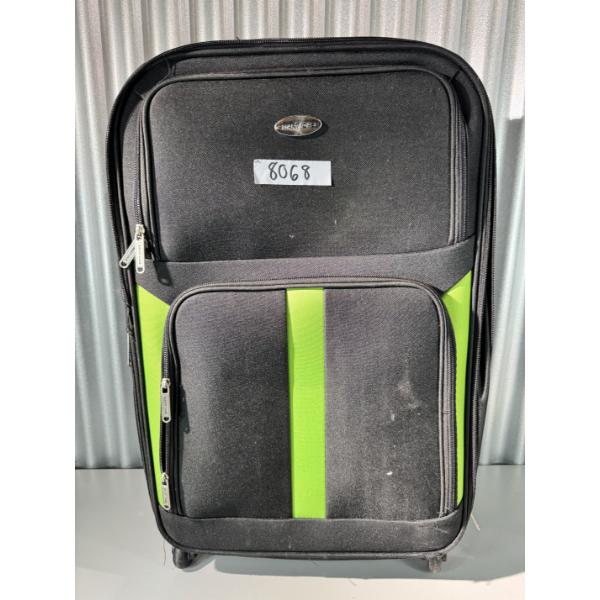 Soft Black and Green Suitcase with working lock