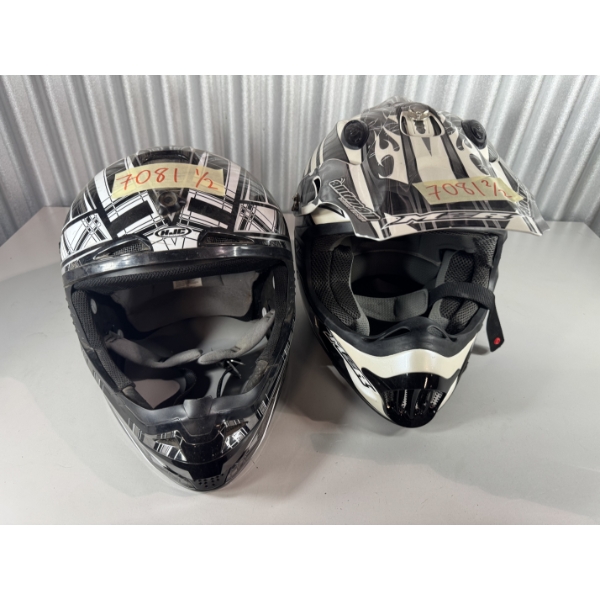Two HJC Motocross Helmets - Size Small
