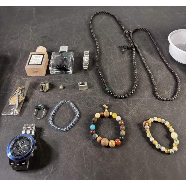 Jewelry and Watch Lot - Coach Watch, Reteo Watch, Necklaces, Bracelets, Perfumes
