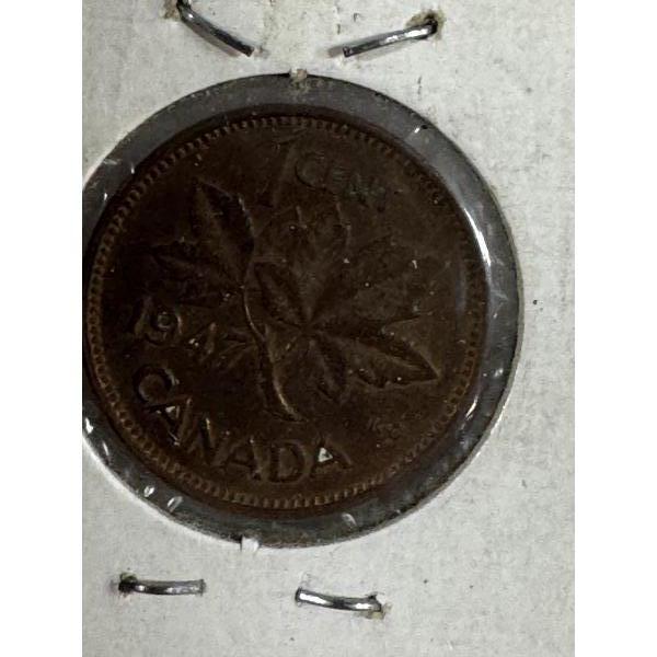 1947 Canadian one cent coin