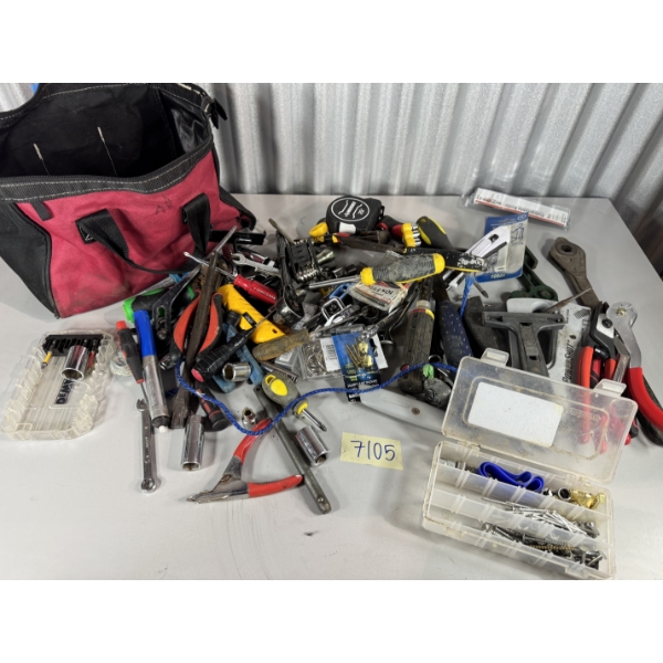 Red Tool Bag and Mixed Tools