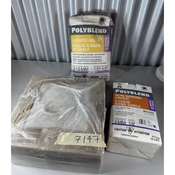 Eliane Ceramic Tiles 12 inch square & Polyblend Non-Sanded Grout & Sanded Grout