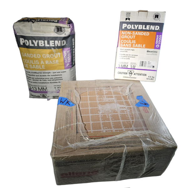 Eliane Ceramic Tiles & Polyblend Non-Sanded Grout & Sanded Grout