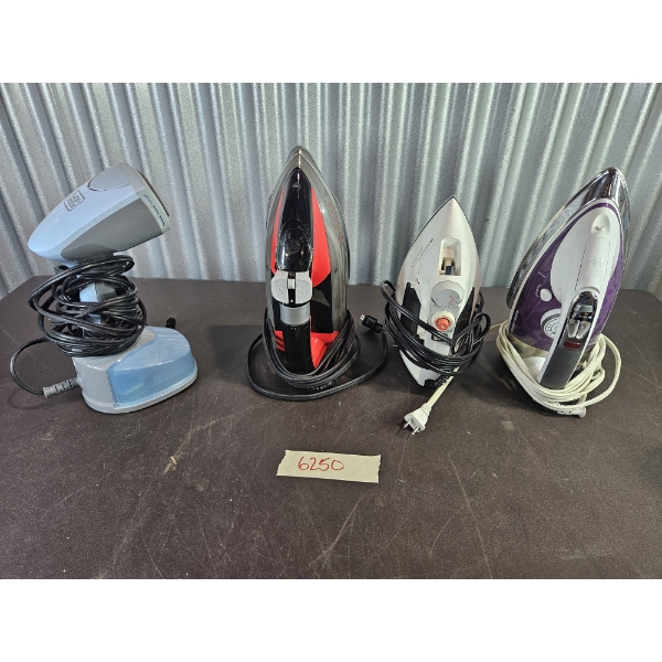 3 Electric Irons & 1 Clothing Steamer