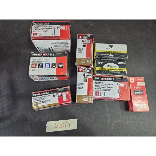 Various Porter-Cable & Senco Galvanized Brad Nails & Staples Lot