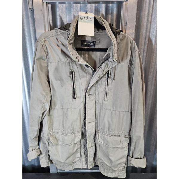 Men's RW&CO. Beige Hooded Utility Jacket - Size Med.