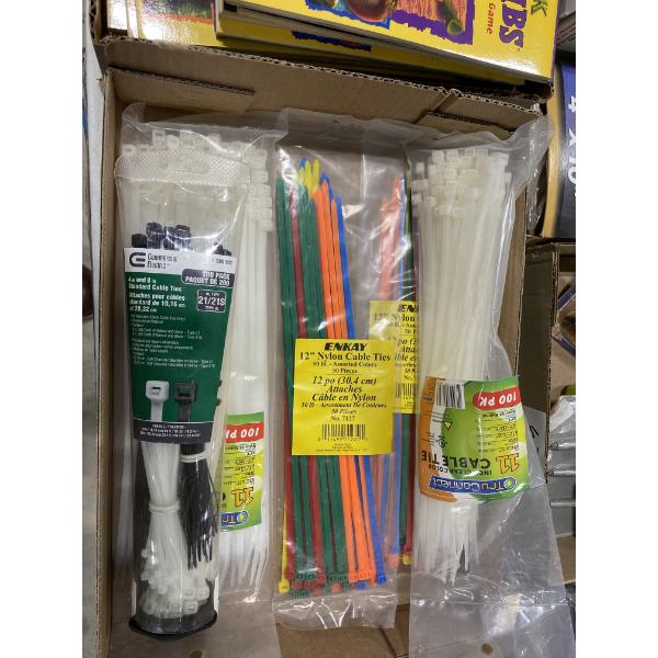 BOX LOT OF ASSORTED ZIP TIES