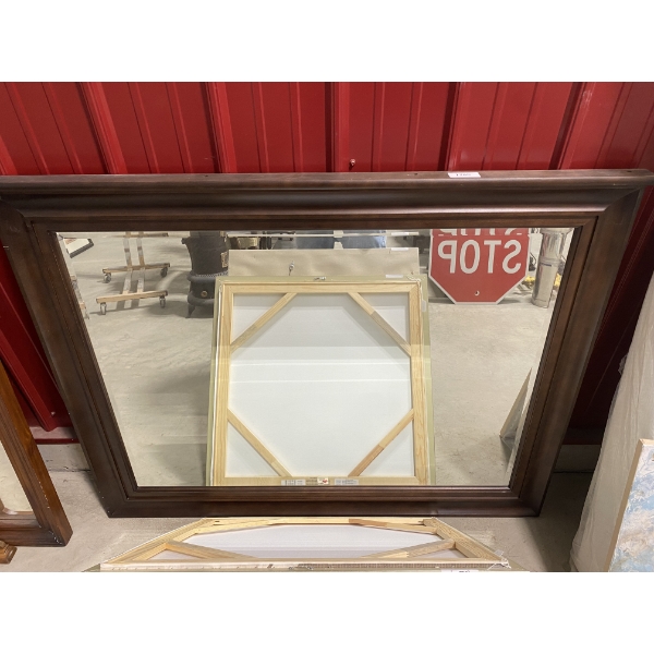 WOODEN MIRROR - 53 X 41 IN