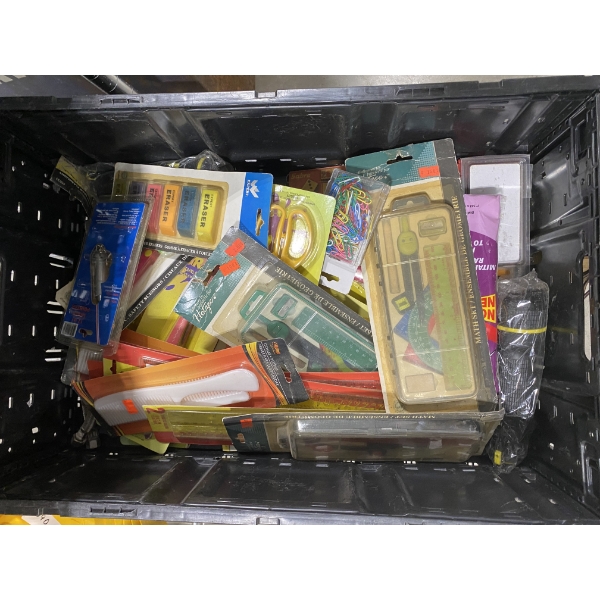 BOX LOT OF SCHOOL MATERIALS 