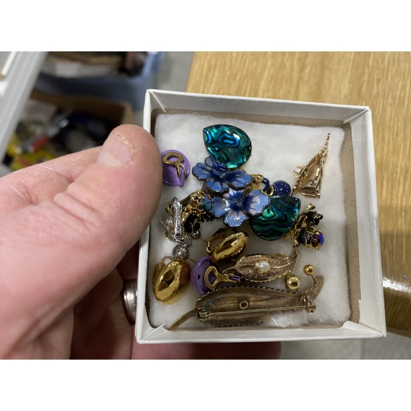 ASSORTED PINS AND EARRINGS 
